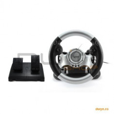 Volan + pedale Gembird Force, USB, Force feedback: realistic driving sense!, dual motor vibration, P foto