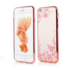 Husa Silicon iPhone 6 iPhone 6s Rose Gold Flower Vetter foto