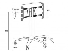 Stand Podea Mobil LCD/LED Multibrackets cu inclinare 0-90? tip masa - inaltime 110 cm - 32-55&amp;quot; - negru foto