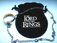 Inel Lord Of The Rings Placat cu Aur 18k + Lantisor Inox foto