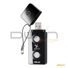 Placa de suneti 5.1 Asus Xonar U3 USB, 1 x 3.5 mm jack (1/8&amp;#039;) (Analog out), 1 x 3.5 mm jack (1/8&amp;#039;) ( foto