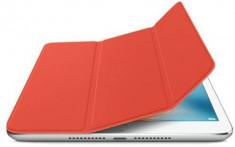 iPad mini 4 - Husa Stand tip &amp;quot;Smart Cover&amp;quot;, Orange- material : Polyurthane (PU)- protejeaza impotriva socurilor si zgarieturilor foto