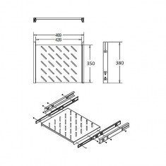 Linkbasic sliding shelf 350mm 1U for 600mm depth 19&amp;#039;&amp;#039; rack cabinets, gri foto