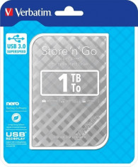 External HDD Verbatim Store &amp;amp; Go 2.5&amp;#039;&amp;#039; GEN 2, 1TB, USB 3.0, Silver foto