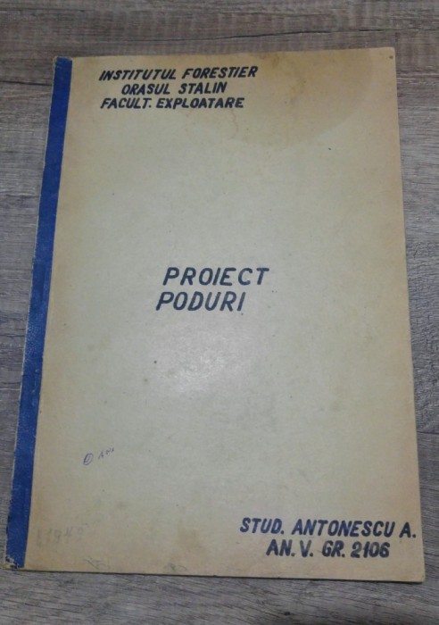 Proiect poduri/ Institutul Forestier, Facult. Exploatare, 1954