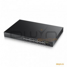 Switch ZyXEL Gigabit Web Smart, 24-Port x 10/100/1000 Mbps, 2x SFP Port, Rackmount foto