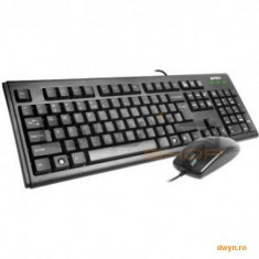 Kit A4TECH: Tastatura KM-720 USB + Mouse OP-620D USB, Black foto