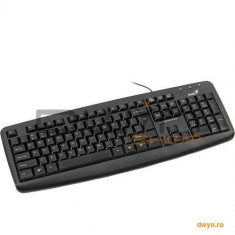 TASTATURA Genius KB-110X, US, Black, PS2, Color Box, spill resistant foto