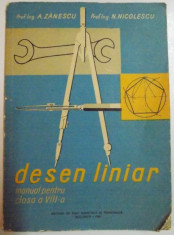 DESEN LINIAR, MANUAL PENTRU CLASA A VIII-A , 1960 foto