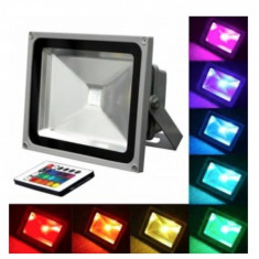 Proiector LED 30W RGB cu telecomanda reflector exterior iluminat arhitectural foto