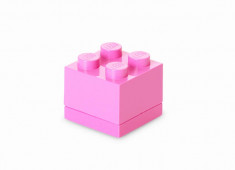 Mini cutie depozitare LEGO 2x2 roz foto