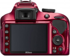 Aparat foto Nikon D3400 (AF-P 18-55 VR), rosu, 3 ani garantie body foto