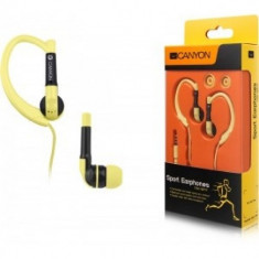 Canyon sport earphones, over-ear fixation, inline microphone, yellow foto