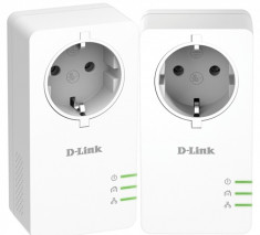 D-Link, Kit Adaptor Powerline 1000Mbs Homeplug AV2 Pass Through, QoS, port Gigabit foto