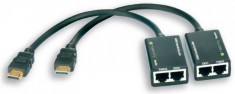 Techly HDMI extender by Cat.5e/6 cable, up to 30m foto