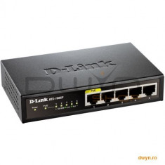 D-Link, Switch Desktop 5 porturi 10/100, 1 port PoE 802.3af foto