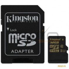 KINGSTON Micro Secure Digital Card 32GB SDHC Clasa 10 UHS-I Read 90MB/S Write 45MB/s Kingston foto