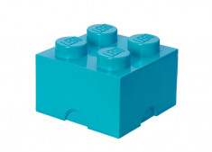 Cutie depozitare LEGO 2x2 albastru turcoaz foto