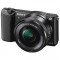 Camera foto Sony A5100 Black + obiectiv SEL 16-50mm, rezolutie 24 MP, senzor Exmor APS HD CMOS, proc