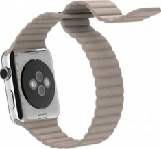 Apple Watch curea piele crem 42 mm marimea m foto