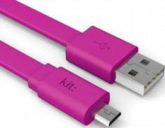 Cablu de date Kit Fresh - Micro USB LED Mov 8600 foto
