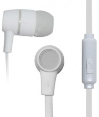 VAKOSS Stereo Earphones Silicone with Microphone / Volume Control SK-214W white foto