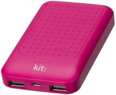 Acumulator extern Kit PWRE6PI, 6000 mAh, 2 USB, Universal (Roz) foto