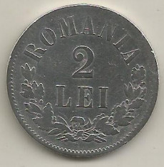 ROMANIA 2 LEI 1875 [1] Argint 835 / 1000 , livrare in cartonas foto