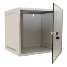 4U Wallmounted cabinet 19&amp;quot;/ 450mm, usa fata sticla securizata, inchidere cu cheie, RAL9005 negru foto