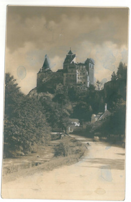 4085 - BRAN, Brasov, Dracula Castle - old postcard, real PHOTO - used - 1930 foto