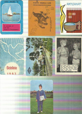 AMS# - LOT DE 7 MINI CALENDARE PE ANII 1968, 1969, 1976, 1976, 1981, 1983, 1989 foto