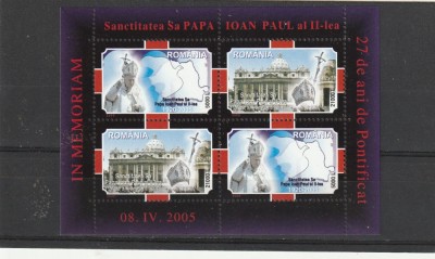 Romania Bloc Papa Paul II ,Nr lista 1680a. foto