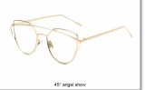 Ochelari designer aurii lentila clara RETRO DESIGN FASHION, Unisex, Ochi de pisica