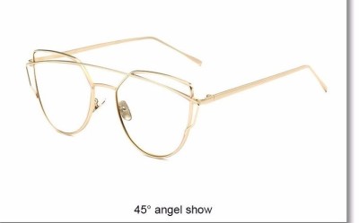 Ochelari designer aurii lentila clara RETRO DESIGN FASHION foto