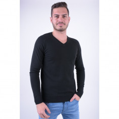 Pulover Bumbac Premium Jack&amp;amp;Jones Ingvar V-neck Negru foto