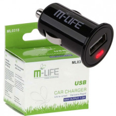 INCARCATOR AUTO M-LIFE SLOT USB 1000MA Util ProCasa foto