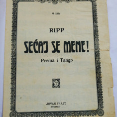 (T) Partitura muzicala veche - Ripp - Secaj se mene! - Pesma i Tango