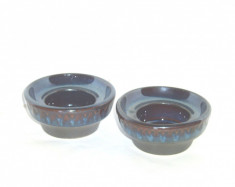 Suporturi lumanare ceramica set 2 - Blue series - semnate Einar Johansen, Soholm foto