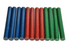 Baton de adeziv colorat cu topire la temperatura joasa rosu verde si albastru lucios STANLEY foto