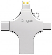 Stick USB-C iUni iDragon 4 in 1 Lightning, MicroUSB, Type-C, USB 3.0 pentru Smartphone iOS si Android 16GB foto