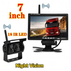 Kit marsarier wireless cu camera si display de 7&amp;amp;amp;quot; 12V~24V, K611W pentru Camioane, Autocare, Bus-uri Auto Light foto