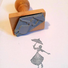 Stampila Mary Poppins (fata cu umbrela) crafts handmade lucru manual bricolaj