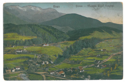 4099 - BRAN, Brasov, Panorama, mountain, Romania - old postcard - unused foto