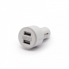 Adaptor de incarcare de la bricheta auto cu 2 porturi USB - Alb Brico DecoHome foto