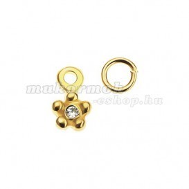 Piercing pentru unghii - floare cu stras transparent foto mare Piercing pentru unghii - floare cu stras transparent foto mare