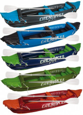 Inflatable Canoe Cherokee albastru-verde foto