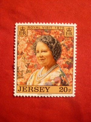 Serie Aniversarea Reginei-Mama Elisabeta 1975 Jersey , 1 valoare foto