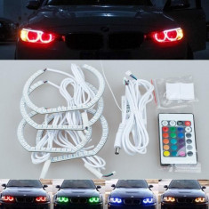 Kit Angel Eyes LED SMD RGB pentru BMW F30, F36 (BMW Seria 3 2011+; Seria 4 2013+ ) cu 16 culori cu telecomanda Auto Light foto