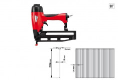 Capsator pneumatic pentru cuie 1/4&amp;amp;quot; 25-64MM YT-0921 Performance Tools foto