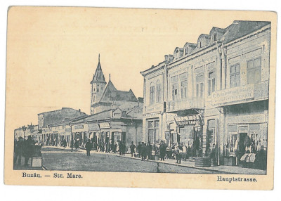 4166 - BUZAU, street, stores - old postcard - unused foto